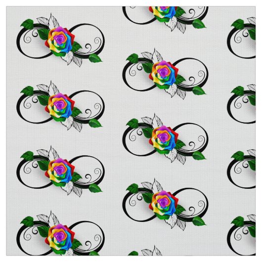 Unendlichkeitssymbol mit Rainbow-Rose Stoff (Muster)