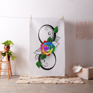Unendlichkeitssymbol mit Rainbow-Rose Stoff