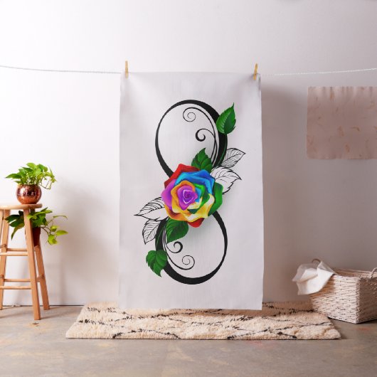 Unendlichkeitssymbol mit Rainbow-Rose Stoff (Beispiel)