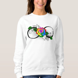 Unendlichkeitssymbol mit Rainbow-Rose Sweatshirt