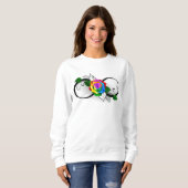 Unendlichkeitssymbol mit Rainbow-Rose Sweatshirt (Vorne ganz)