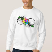 Unendlichkeitssymbol mit Rainbow-Rose Sweatshirt (Vorderseite)