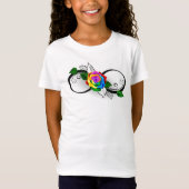 Unendlichkeitssymbol mit Rainbow-Rose T-Shirt (Vorderseite)