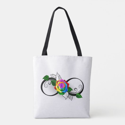 Unendlichkeitssymbol mit Rainbow-Rose Tasche (Rückseite)