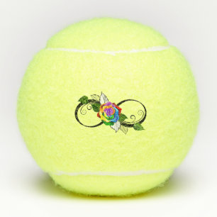 Unendlichkeitssymbol mit Rainbow-Rose Tennisbälle