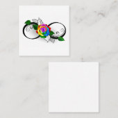 Unendlichkeitssymbol mit Rainbow-Rose Terminkarte (Vorne/Hinten)