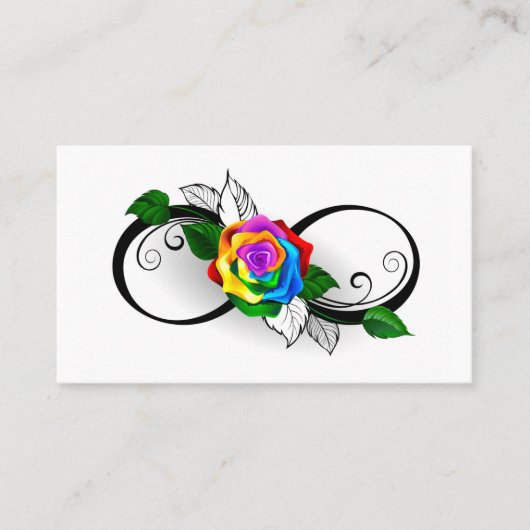 Unendlichkeitssymbol mit Rainbow-Rose Terminkarte (Vorderseite)