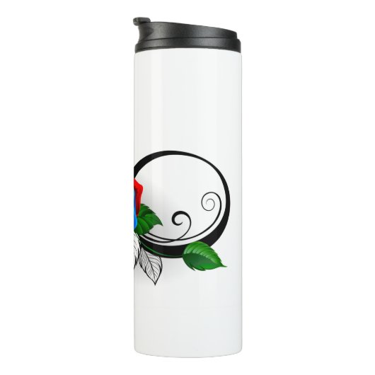 Unendlichkeitssymbol mit Rainbow-Rose Thermosbecher (Nach rechts gedreht)