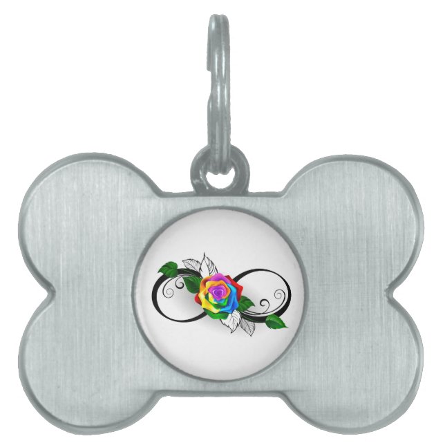 Unendlichkeitssymbol mit Rainbow-Rose Tiermarke (Vorderseite)