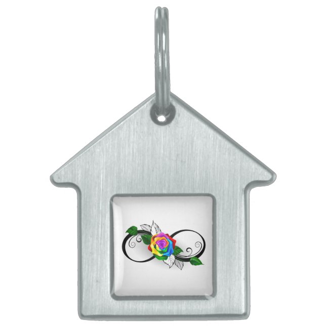 Unendlichkeitssymbol mit Rainbow-Rose Tiermarke (Vorderseite)