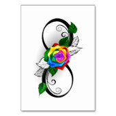 Unendlichkeitssymbol mit Rainbow-Rose Tischnummer (Vorderseite)