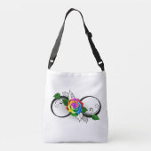 Unendlichkeitssymbol mit Rainbow-Rose Tragetaschen Mit Langen Trägern (Rückseite)