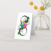 Unendlichkeitssymbol mit Rainbow-Rose Treuekarte (Vorderseite)