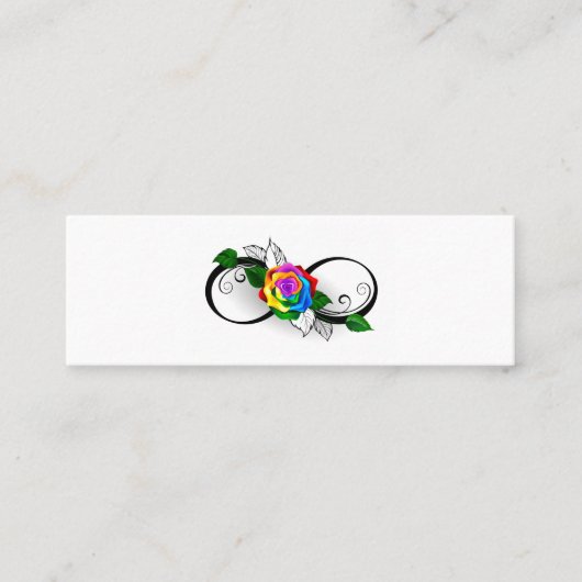 Unendlichkeitssymbol mit Rainbow-Rose Treuekarte (Vorderseite)