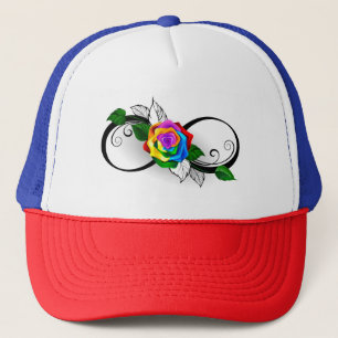 Unendlichkeitssymbol mit Rainbow-Rose Truckerkappe