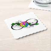 Unendlichkeitssymbol mit Rainbow-Rose Untersetzer (angewinkelt)