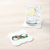 Unendlichkeitssymbol mit Rainbow-Rose Untersetzer (Vor Ort)