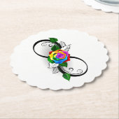 Unendlichkeitssymbol mit Rainbow-Rose Untersetzer (angewinkelt)