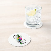 Unendlichkeitssymbol mit Rainbow-Rose Untersetzer (Vor Ort)
