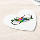 Unendlichkeitssymbol mit Rainbow-Rose Untersetzer (angewinkelt)