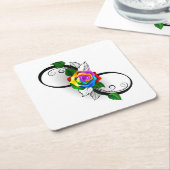 Unendlichkeitssymbol mit Rainbow-Rose Untersetzer (angewinkelt)