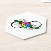 Unendlichkeitssymbol mit Rainbow-Rose Untersetzer (angewinkelt)