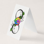 Unendlichkeitssymbol mit Rainbow-Rose Visitenkarten (Vorderseite)