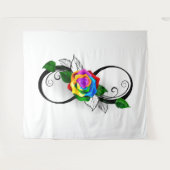 Unendlichkeitssymbol mit Rainbow-Rose Wandteppich (Vorderseite (Horizontal))