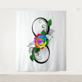 Unendlichkeitssymbol mit Rainbow-Rose Wandteppich (Vorderseite)