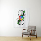 Unendlichkeitssymbol mit Rainbow-Rose Wandteppich (Beispiel)