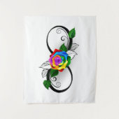 Unendlichkeitssymbol mit Rainbow-Rose Wandteppich (Vorderseite)