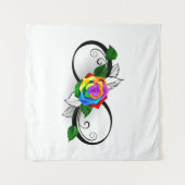 Unendlichkeitssymbol mit Rainbow-Rose Wandteppich (Vorderseite (Horizontal))
