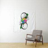 Unendlichkeitssymbol mit Rainbow-Rose Wandteppich (Beispiel (Horizontal))