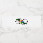Unendlichkeitssymbol mit Rainbow-Rose Wasserflaschenetikett (Einzelnes Label)