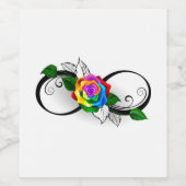Unendlichkeitssymbol mit Rainbow-Rose Weinetikett (Einzelnes Label)