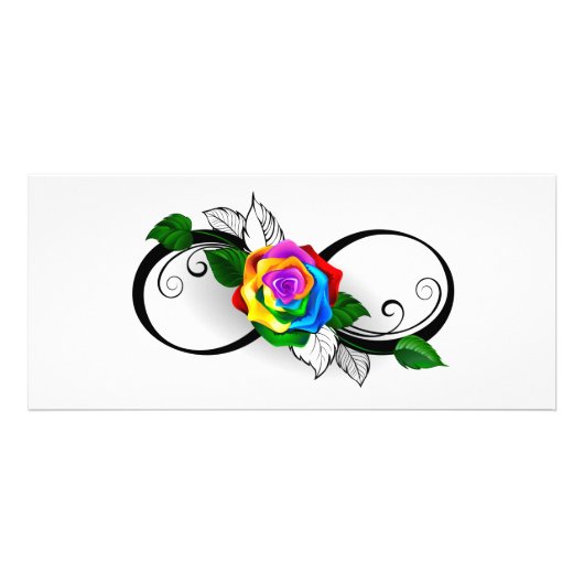 Unendlichkeitssymbol mit Rainbow-Rose Werbekarte (Vorne)