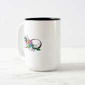Unendlichkeitssymbol mit Rainbow-Rose Zweifarbige Tasse (Vorderseite Links)