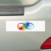 Unendlichkeitssymbol mit Regenbogen-Feder Autoaufkleber (Auf Auto)