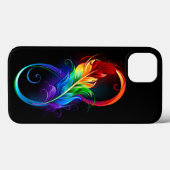 Unendlichkeitssymbol mit Regenbogen-Feder Case-Mate iPhone Hülle (Rückseite (Horizontal))