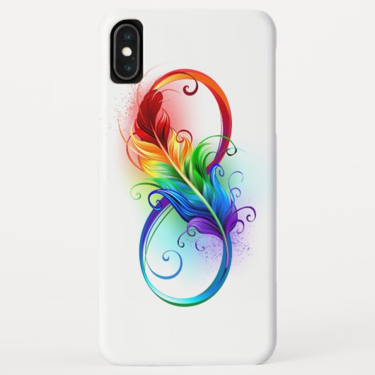 Unendlichkeitssymbol mit Regenbogen-Feder Case-Mate iPhone Hülle (Rückseite)