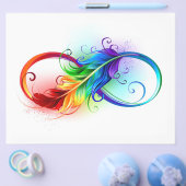 Unendlichkeitssymbol mit Regenbogen-Feder Flyer (Einzeln)