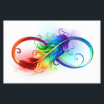 Unendlichkeitssymbol mit Regenbogen-Feder Flyer<br><div class="desc">Künstlich gezeichnet Unendlichkeitssymbol mit schönem Regenbogenfeder auf weißem Hintergrund. Tattoo-Stil.</div>