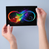 Unendlichkeitssymbol mit Regenbogen-Feder Flyer (Handgriff)