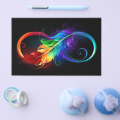 Unendlichkeitssymbol mit Regenbogen-Feder Flyer (Einzeln)