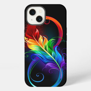 Unendlichkeitssymbol mit Regenbogen-Feder iPhone 13 Hülle