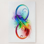 Unendlichkeitssymbol mit Regenbogen-Feder Puzzle (Vertikal)