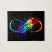 Unendlichkeitssymbol mit Regenbogen-Feder Puzzle (Horizontal)