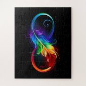 Unendlichkeitssymbol mit Regenbogen-Feder Puzzle (Vertikal)