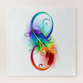 Unendlichkeitssymbol mit Regenbogen-Feder Puzzle (Vertikal)