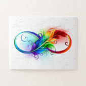 Unendlichkeitssymbol mit Regenbogen-Feder Puzzle (Horizontal)